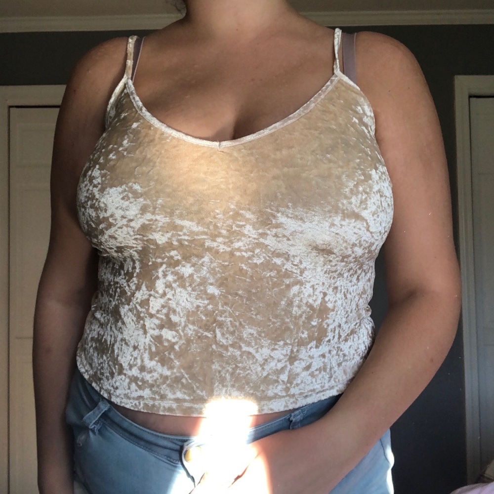 Forever 21 Velvet Spaghetti Strap Tank Top